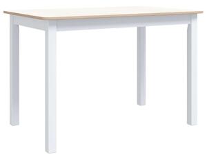 Tavolo da Pranzo Bianco Marrone 114x71x75cm Massello di Hevea