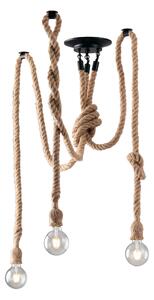 Lampadario Plafoniera Rope Industrial Vintage in Corda 40W Mis 250 cm