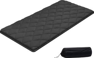 Materasso futon giapponese - Materasso da pavimento tatami - Pieghevole - Letto singolo 203,2 x 99,1 x 8,9 cm - 9 strati - Borsa per riporre - Materiale di fissaggio - Meditazione e yoga - Nero