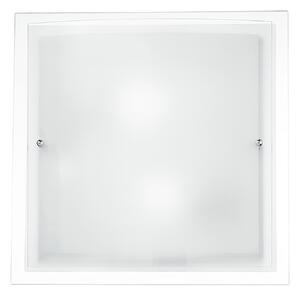 Lampadario Plafoniera Dritta Curva Ceiling Lamp Colore Bianco 60W Mis 40 x 40 cm