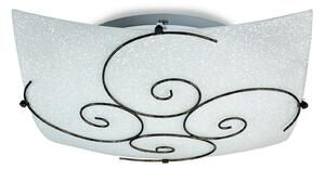 Lampadario Plafoniera Ricciolo Ceiling Lamp Colore Bianco 60W Mis 40 x 40 cm