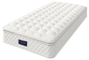 Materasso a molle insacchettate da 90x200 cm con 7 zone in schiuma fredda, materasso a molle insacchettate modello H3, altezza 25 cm, rivestimento in microfibra di poliestere, colore bianco