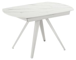 Tavolo Allungabile Kyoto 120 90x120/180x75 cm Top in Ceramica Gambe in Metallo Marmo Calacatta Bianco