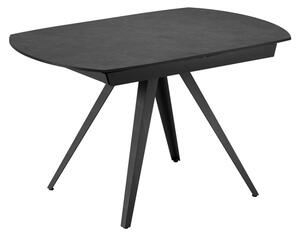 Tavolo Allungabile Kyoto 120 90x120/180x75 cm Top in Ceramica Gambe in Metallo Grigio Scuro
