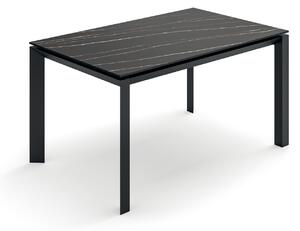 Tavolo Allungabile Account 24 90x140/220x75 cm Top in Ceramica Struttura in MDF Effetto Marmo Portoro Nero
