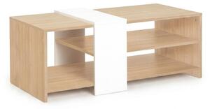 Tavolino da Salotto Moderno Aladin Legno Naturale e Bianco 100x53x41.5cm - Title: Default Title