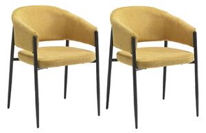 Set 2 Sedie Maya 59,5x54x78,5 cm in Tessuto Easy-Clean Giallo