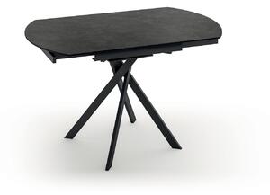 Tavolo Allungabile Roll 120x80/120x76 cm Top in Ceramica Gambe in Metallo Grigio Scuro
