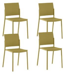 Set 4 Sedie Venus 52,5x55x81 cm in Polipropilene Senape