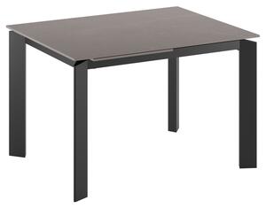Tavolo Allungabile Frame 80x120-170x75 cm Top in Ceramica Marmo Grigio Opaco