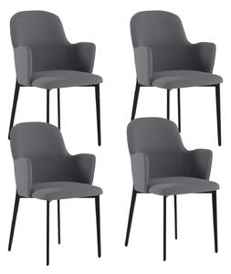 Set 4 Sedie Sophia 53,5x62,5x80 cm in Tessuto Easy-Clean Grigio Chiaro