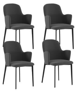 Set 4 Sedie Sophia 53,5x62,5x80 cm in Tessuto Easy-Clean Grigio Scuro