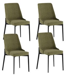 Set 4 Sedie Ambra 48x58,5x89 cm in Tessuto Easy-Clean Verde