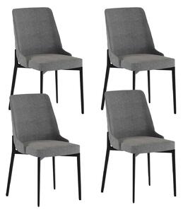Set 4 Sedie Ambra 48x58,5x89 cm in Tessuto Easy-Clean Grigio Scuro