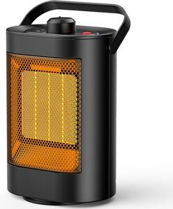 Stufa elettrica con ventola, a basso consumo energetico, dal design elegante, 1500 W, riscaldamento ceramico PTC, 3 velocità, protezione da surriscaldamento/protezione anticaduta