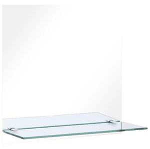 Specchio da Parete con Mensola 50x50 cm in Vetro Temperato