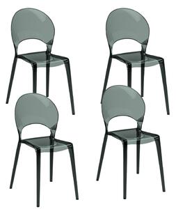 Set 4 Sedie Pearl 49,5x53x84 cm in Policarbonato Grigio