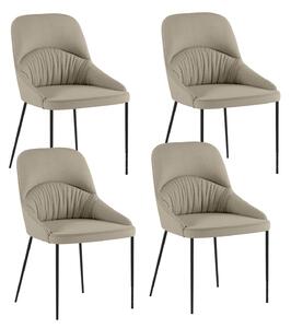 Set 4 Sedie Ginevra 54x63x89 cm in Tessuto Easy-Clean Beige