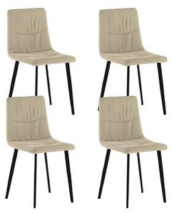 Set 4 Sedie Ariel 46x55x87,5 cm in Tessuto Easy-Clean Beige
