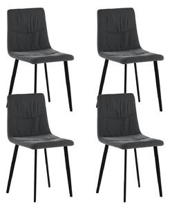 Set 4 Sedie Ariel 46x55x87,5 cm in Tessuto Easy-Clean Grigio Scuro