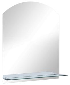 Specchio da Parete con Mensola 30x50 cm in Vetro Temperato