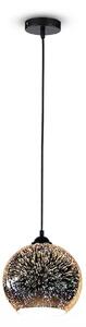 Lampada a sospensione 3D nera 1xE27x60W in vetro, dimensioni: 111x25x25 cm, IP20, V-TAC