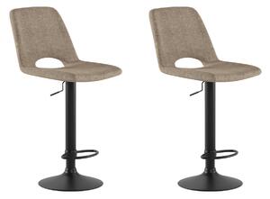 Set 2 Sgabelli Alex 45x52x88,5/103,5 cm con Alzata a GAS in Tessuto Easy-Clean Beige
