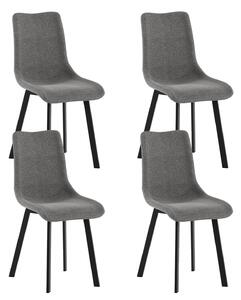 Set 4 Sedie Iris 45x56x86 cm in Tessuto Easy-Clean Grigio Scuro