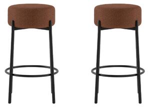 Set 2 Sgabelli Syd 41x41x67 cm in Tessuto Ruggine