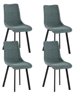 Set 4 Sedie Iris 45x56x86 cm in Tessuto Easy-Clean Acquamarina