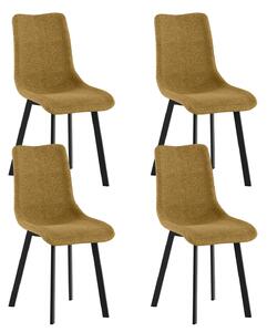 Set 4 Sedie Iris 45x56x86 cm in Tessuto Easy-Clean Giallo