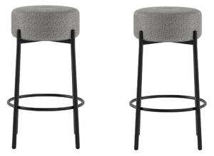 Set 2 Sgabelli Syd 41x41x67 cm in Tessuto Grigio Scuro