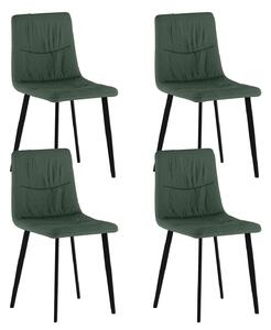 Set 4 Sedie Ariel 46x55x87,5 cm in Tessuto Easy-Clean Verde