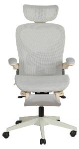 Sedia da ufficio ergonomica pieghevole, salvaspazio, con supporto lombare, imbottitura a rete, braccioli pieghevoli, poggiatesta 3D e poggiapiedi. Modello L3