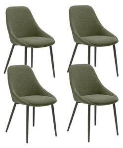 Set 4 Sedie Kira 51x59x85 cm in Tessuto Easy-Clean Verde