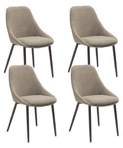 Set 4 Sedie Kira 51x59x85 cm Gambe in Metallo Bronzo Beige