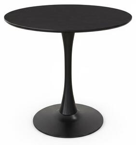Tavolo Tondo Moderno Top 3D Ø 80 cm H 73 cm Mobile Cucina Salotto.Colore:nero