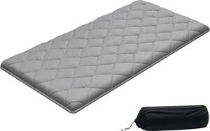 Materasso futon giapponese - Materasso tatami per letto singolo - Pieghevole - 9 strati - Con borsa per riporlo e set di fissaggio - 203 x 99 x 8,9 cm - Per meditazione e yoga - Grigio