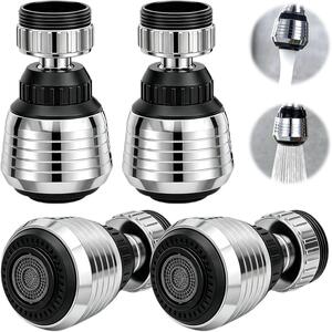 Aeratore per rubinetto da cucina - Set di 4 - Aeratore per rubinetto da cucina - Rotazione a 360 gradi - Regolatore di flusso universale con 2 modalità