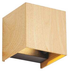 Applique da esterno scandinava con stampa legno con LED IP54 - Edwin
