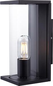 V-TAC Applique LED per esterni - attacco E27 - IP44 - vetro trasparente - nero opaco