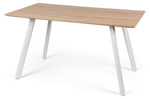 Tavolo da Pranzo Fisso Moderno Legno Naturale Bianco Cucina 140x80x75cm