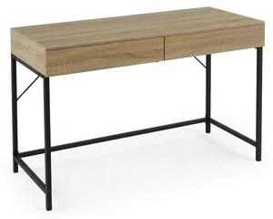 Scrittoio Design 2 Cassetti Legno Metallo Tavolo Ufficio Casa 116x48x77cm
