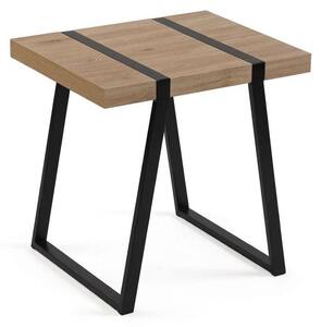Tavolino Salotto Moderno Metallo Legno Design Industriale Casa 40x40x30cm - Title: Default Title