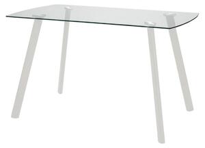Tavolo da Pranzo Moderno Fisso Bianco per Cucina e Soggiorno 130x75x75cm