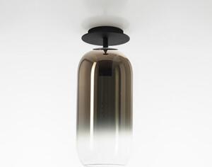 Artemide Gople Mini, plafoniera da soffitto in vetro soffiato, color marrone
