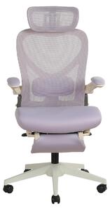 Sedia da ufficio ergonomica pieghevole, salvaspazio, con supporto lombare, cuscini in schiuma, braccioli pieghevoli, poggiatesta 3D e poggiapiedi. L3