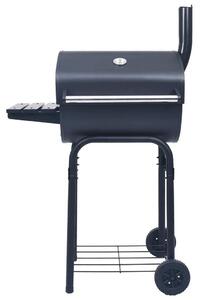 Barbecue a Carbone con Affumicatore e Ripiano Basso Nero