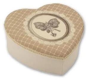 Scatola bia cuore tess beige, 19,5x7 cm (kit da 5)