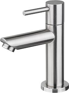 Rubinetto per acqua fredda - Miscelatore monocomando per lavabo, ideale per bagni per ospiti - Acciaio inossidabile - Grigio